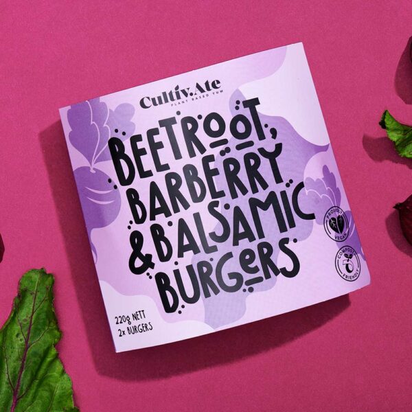 Buy CULTIV.ATE Beetroot, Barberry & Balsamic Burger Patties Online & Melbourne